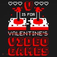 V Is For Valentine's Day Funny Video Game Gamer Women's Hoodie thumb 2