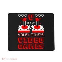 V Is For Valentine's Day Funny Video Game Gamer Mousepad thumb 0