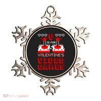 V Is For Valentine's Day Funny Video Game Gamer Ornament thumb 0