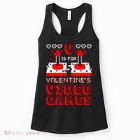 V Is For Valentine's Day Funny Video Game Gamer Women's Tank Top thumb 0