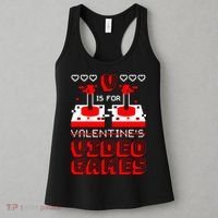V Is For Valentine's Day Funny Video Game Gamer Women's Tank Top thumb 3
