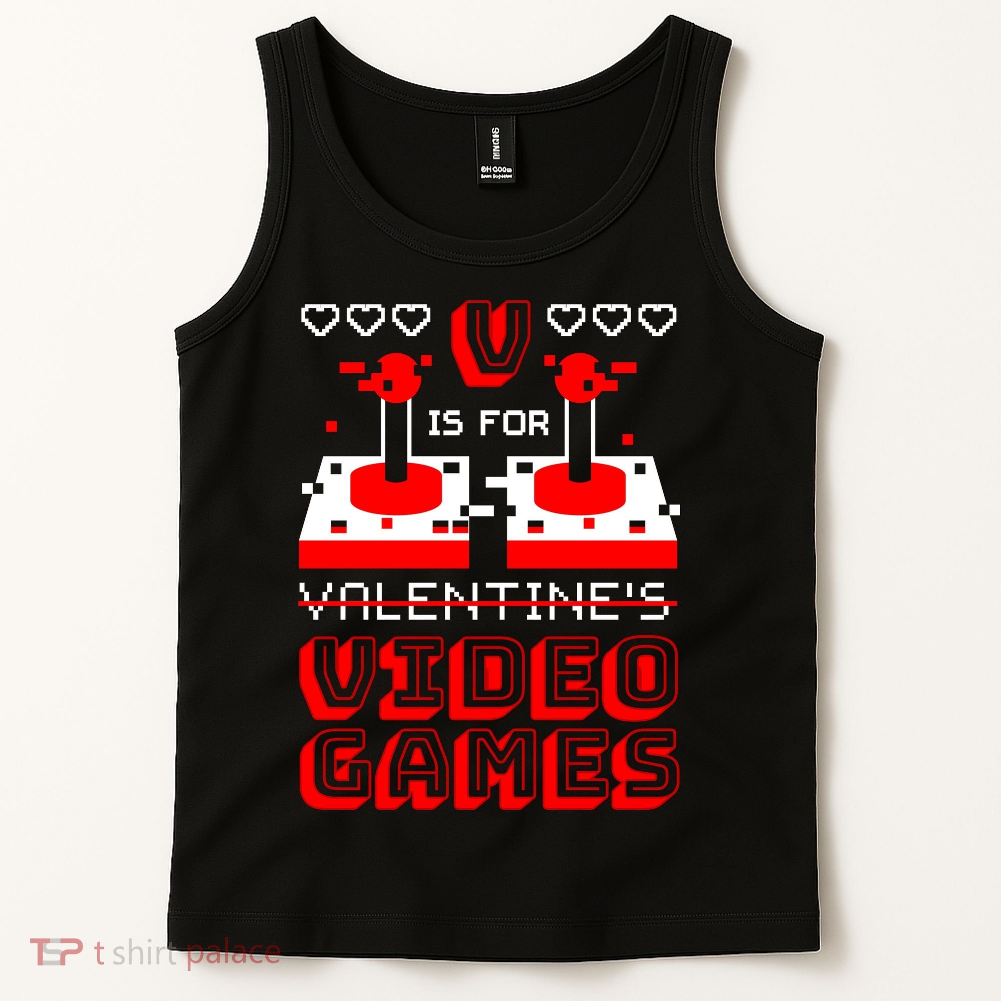 V Is For Valentine's Day Funny Video Game Gamer Tank Top