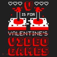 V Is For Valentine's Day Funny Video Game Gamer Golf Towel thumb 3