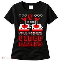 V Is For Valentine's Day Funny Video Game Gamer Women's T-Shirt thumb 0