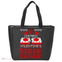 V Is For Valentine's Day Funny Video Game Gamer Tote Bag thumb 0