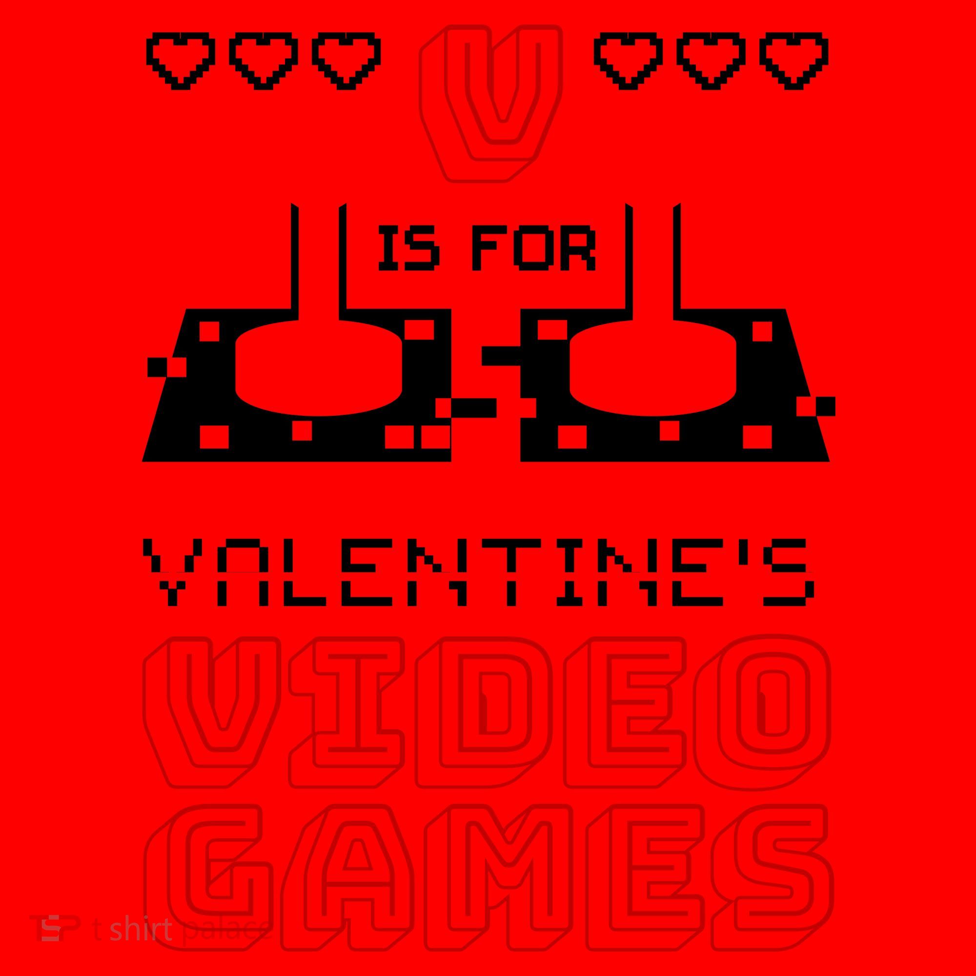 V Is For Valentine's Day Funny Video Game Gamer Santa Hat