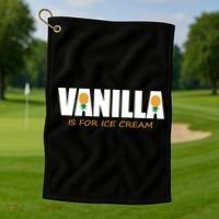 Vanilla Is For Ice Cream Upside Down Pineapple Swinger Theme Great Gift Golf Towel thumb 1
