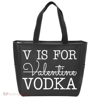 V Is For Vodka Funny Valentines Day Tote Bag