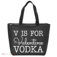 V Is For Vodka Funny Valentines Day Tote Bag thumb 0