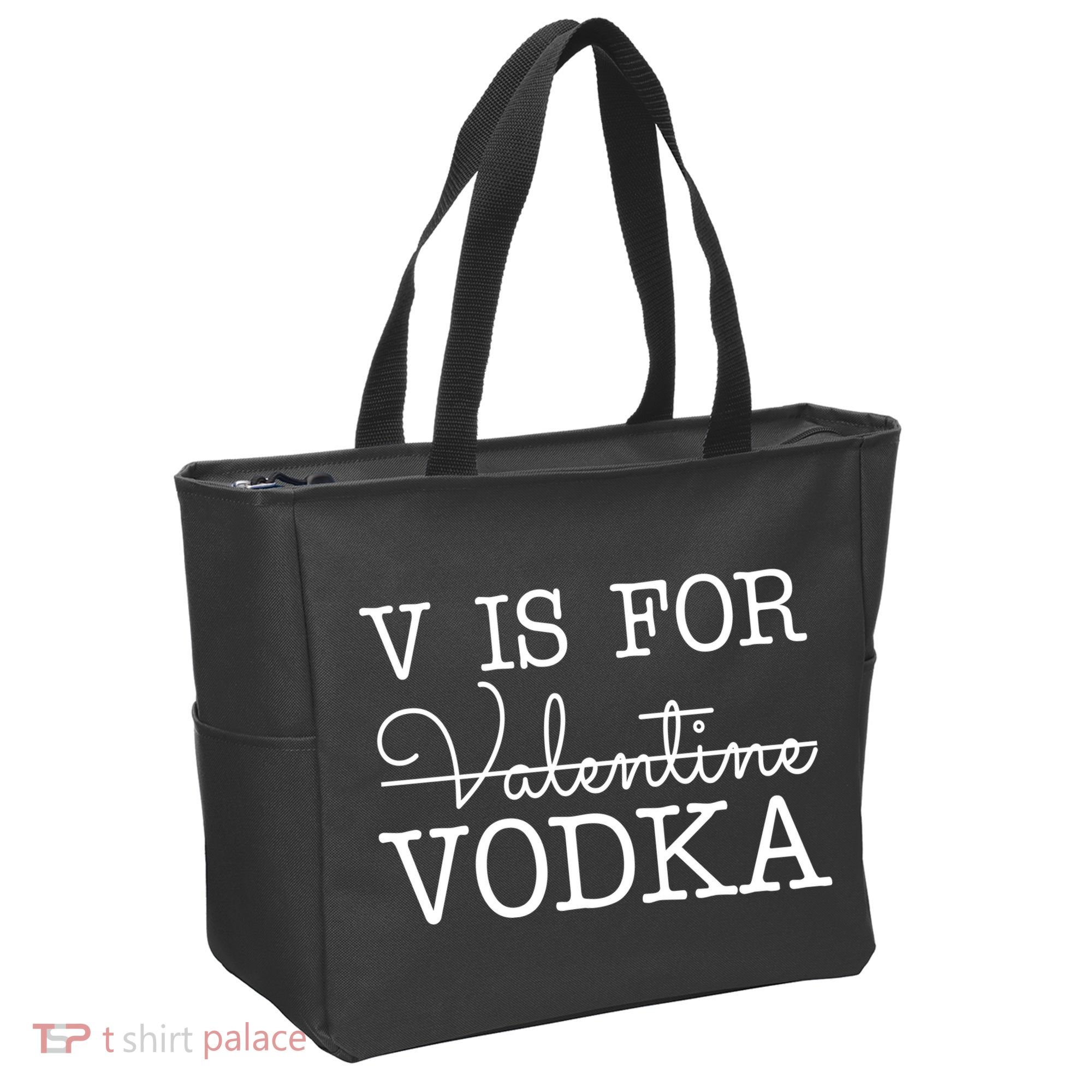 V Is For Vodka Funny Valentines Day Tote Bag
