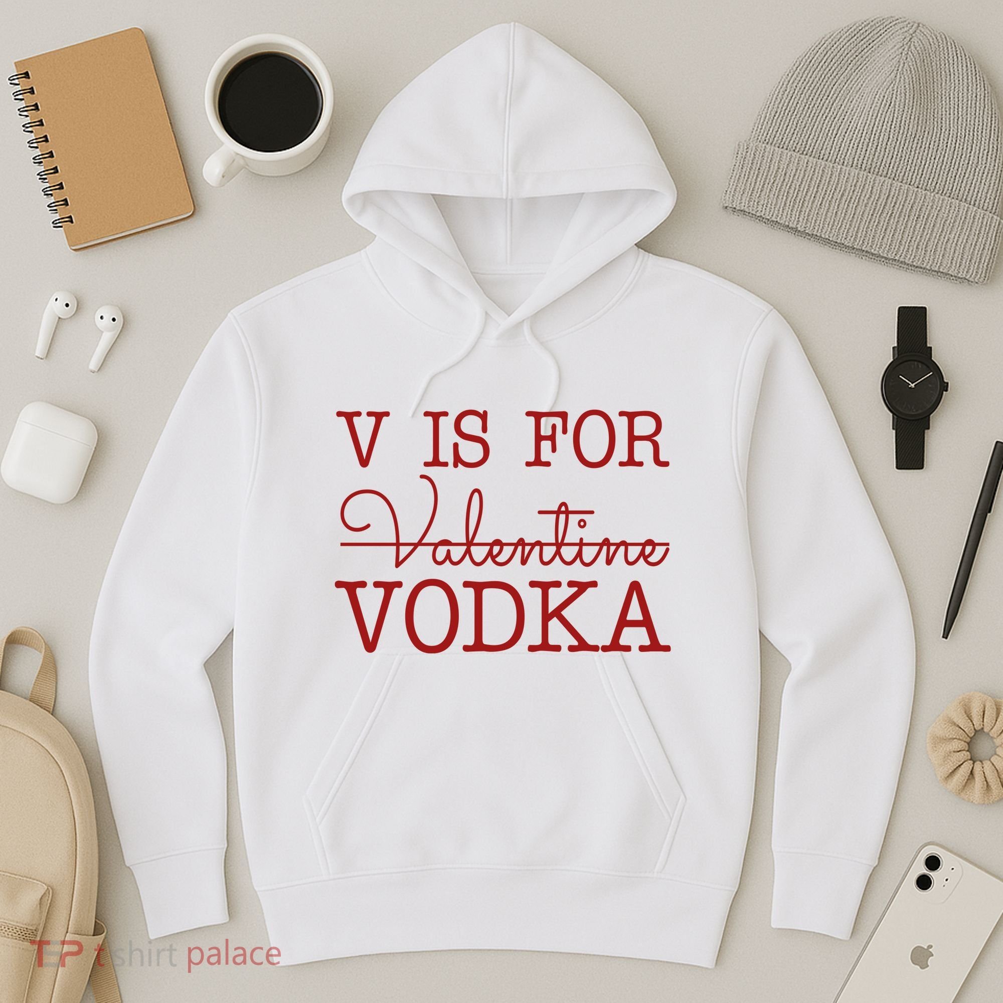 V Is For Vodka Funny Valentines Day Hoodie