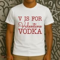 V Is For Vodka Funny Valentines Day T-Shirt thumb 3