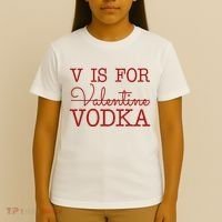 V Is For Vodka Funny Valentines Day T-Shirt thumb 4