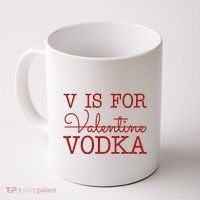 V Is For Vodka Funny Valentines Day Coffee Mug thumb 0