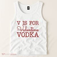 V Is For Vodka Funny Valentines Day Tank Top thumb 2