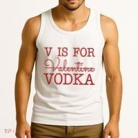 V Is For Vodka Funny Valentines Day Tank Top thumb 3