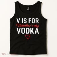 V Is For Vodka Valentine's Day Funny Vodka Lover Tank Top thumb 2
