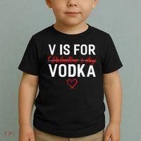 V Is For Vodka Valentine's Day Funny Vodka Lover Toddler T-Shirt thumb 2