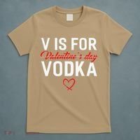 V Is For Vodka Valentine's Day Funny Vodka Lover T-Shirt thumb 5