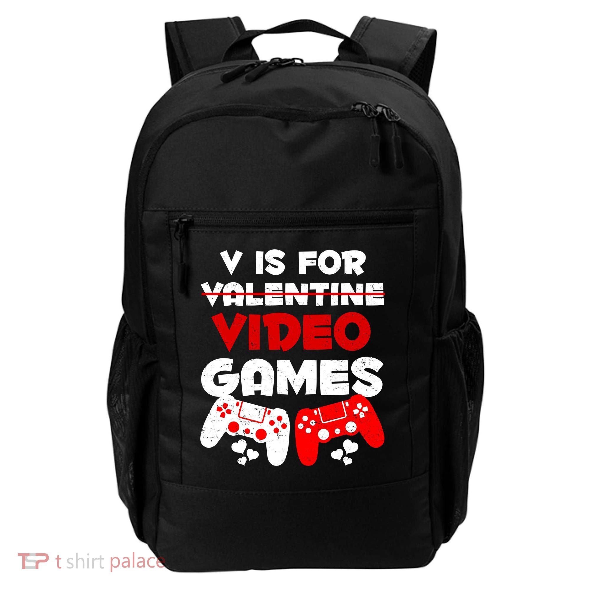 V Is For Video Games Funny Valentines Day Gamer Backpack