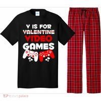 V Is For Video Games Funny Valentines Day Gamer Pajama Set thumb 0