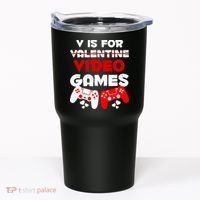V Is For Video Games Funny Valentines Day Gamer Tumbler thumb 0