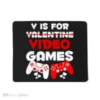 V Is For Video Games Funny Valentines Day Gamer Mousepad thumb 0