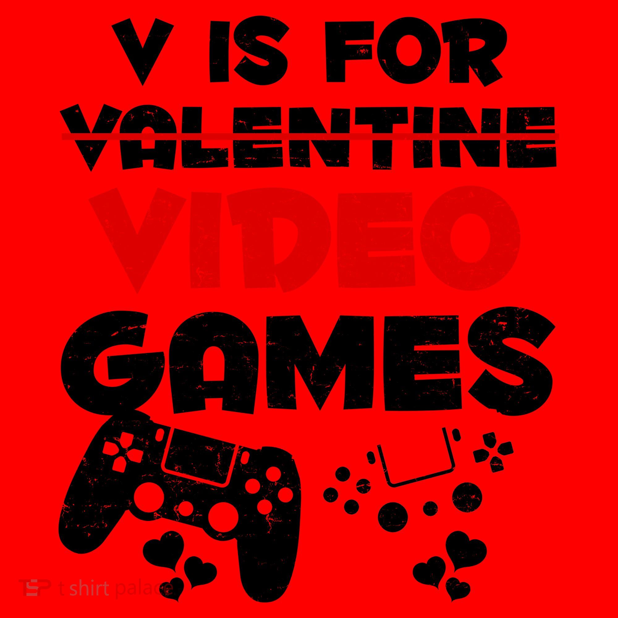V Is For Video Games Funny Valentines Day Gamer Santa Hat