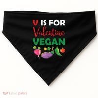 V Is For Vegan Funny Valentines Day USA-Made Doggie Bandana thumb 0