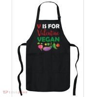 V Is For Vegan Funny Valentines Day Apron thumb 0