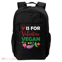 V Is For Vegan Funny Valentines Day Backpack thumb 0