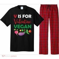 V Is For Vegan Funny Valentines Day Pajama Set thumb 0