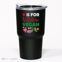 V Is For Vegan Funny Valentines Day Tumbler thumb 0