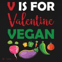 V Is For Vegan Funny Valentines Day Mousepad thumb 1