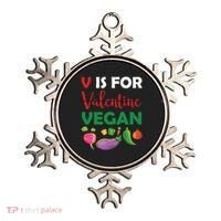 V Is For Vegan Funny Valentines Day Ornament thumb 0