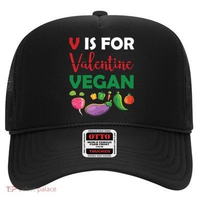 V Is For Vegan Funny Valentines Day Hat