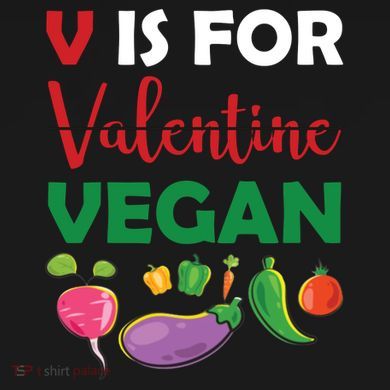 V Is For Vegan Funny Valentines Day Tank Top