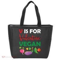V Is For Vegan Funny Valentines Day Tote Bag thumb 0