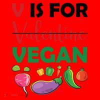 V Is For Vegan Funny Valentines Day Santa Hat thumb 1
