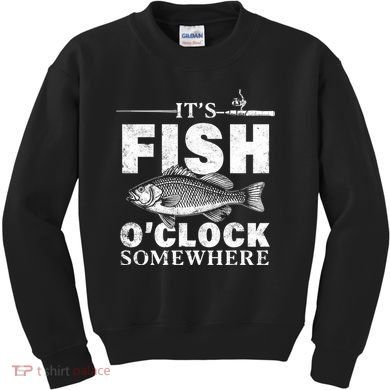 Vintage It's Fish O'Clock Somewhere Kids Sweatshirt