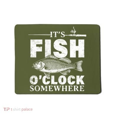 Vintage It's Fish O'Clock Somewhere Mousepad