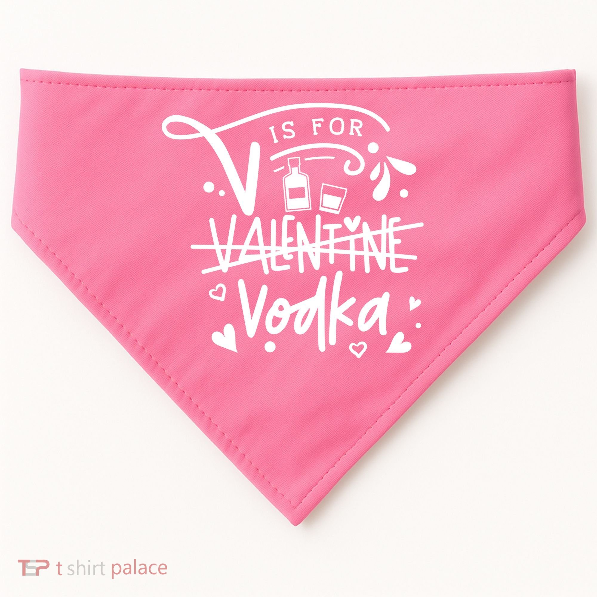 V Is For Valentine Vodka Gift USA-Made Doggie Bandana