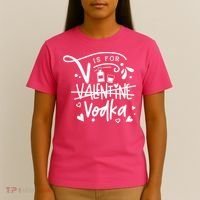 V Is For Valentine Vodka Gift T-Shirt thumb 4