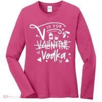 V Is For Valentine Vodka Gift Women's Long Sleeve Shirt thumb 0