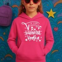 V Is For Valentine Vodka Gift Kids Hoodie thumb 3