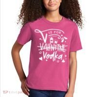 V Is For Valentine Vodka Gift Kids T-Shirt thumb 2