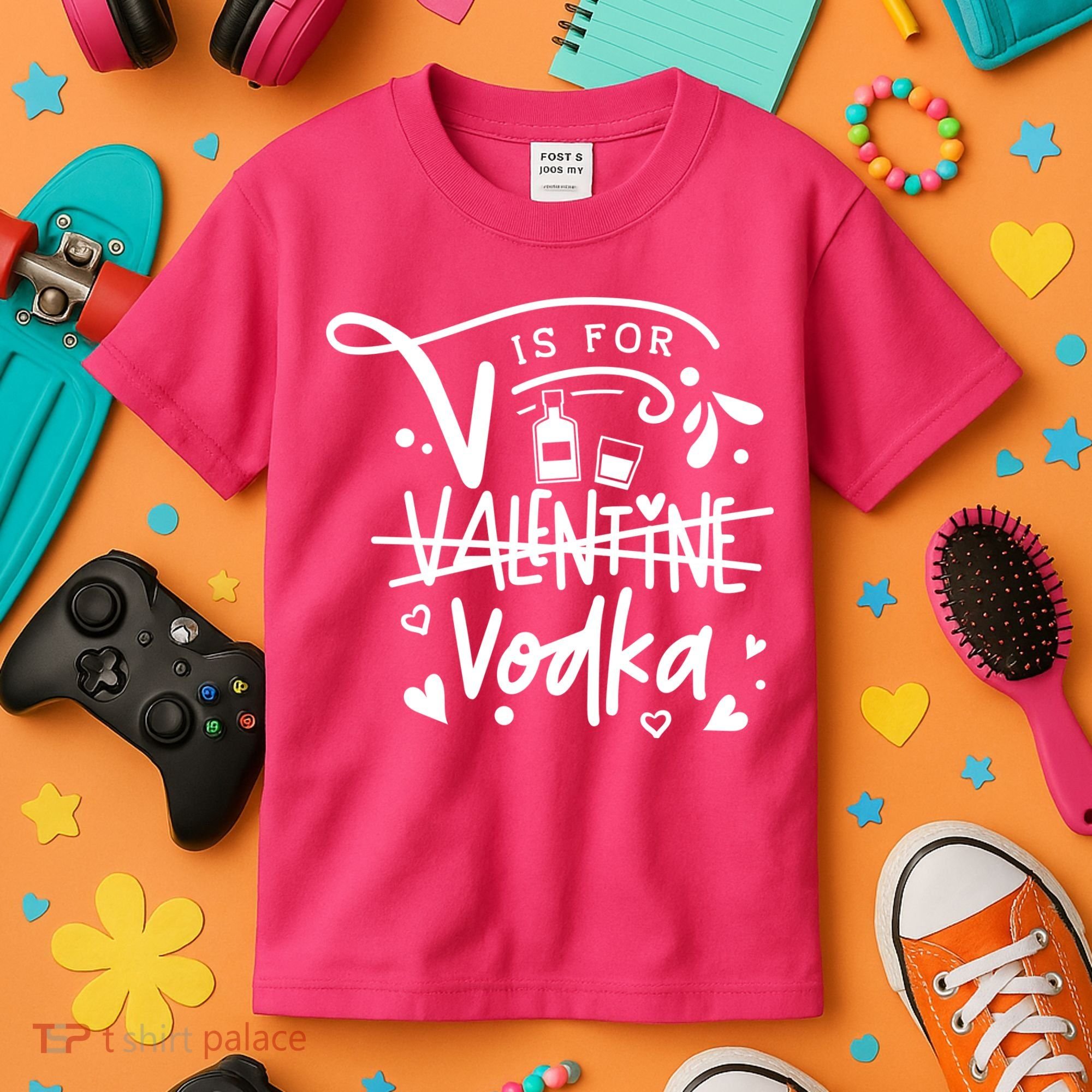 V Is For Valentine Vodka Gift Kids T-Shirt