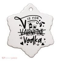 V Is For Valentine Vodka Gift Ceramic Ornament thumb 0