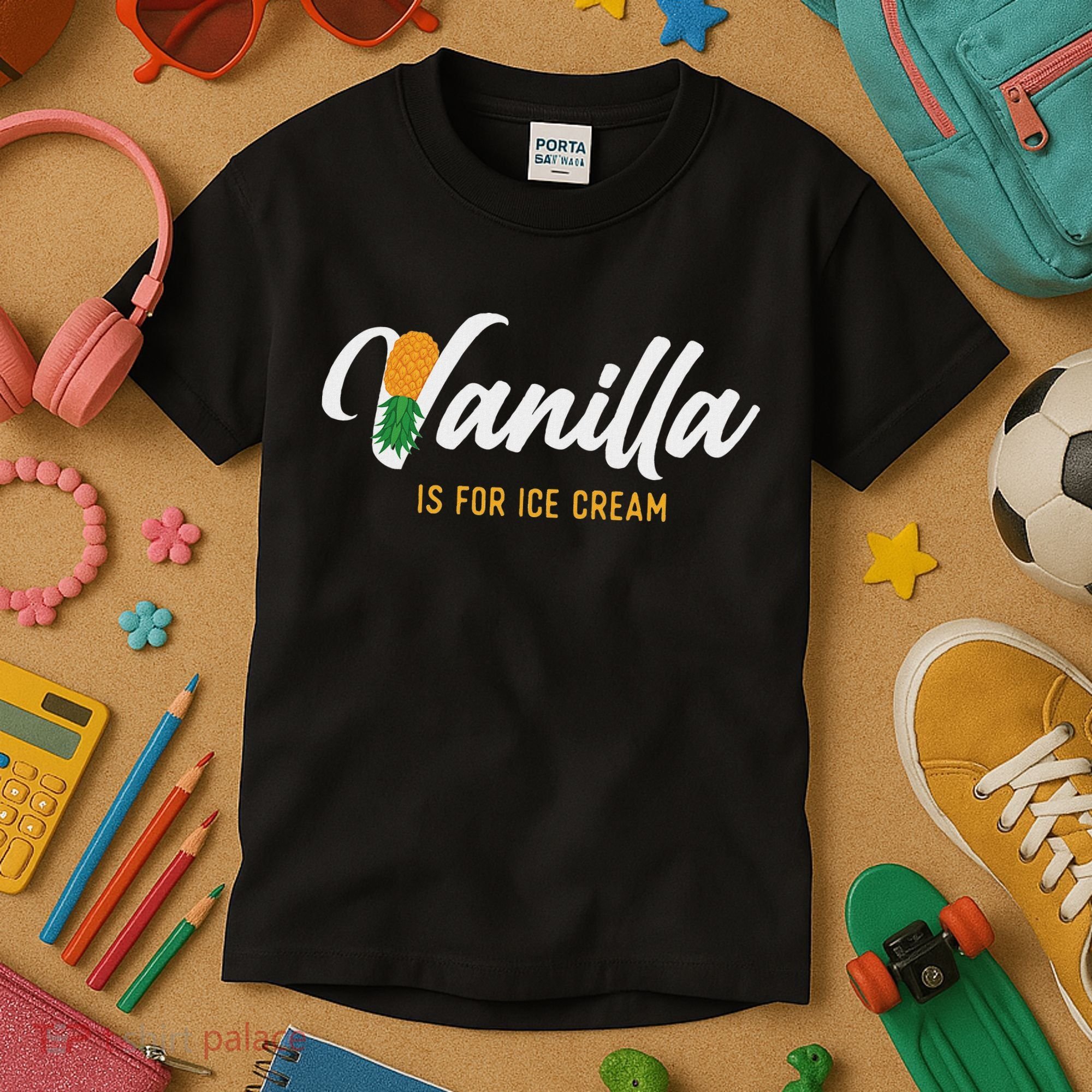 Vanilla Is For Ice Cream Upside Down Pineapple Swinger Kids T-Shirt