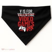 V Is For Video Games Funny 'S Gamer V Video Games Gift USA-Made Doggie Bandana thumb 0